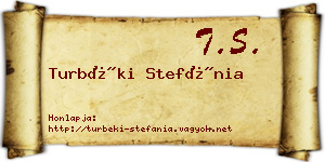 Turbéki Stefánia névjegykártya